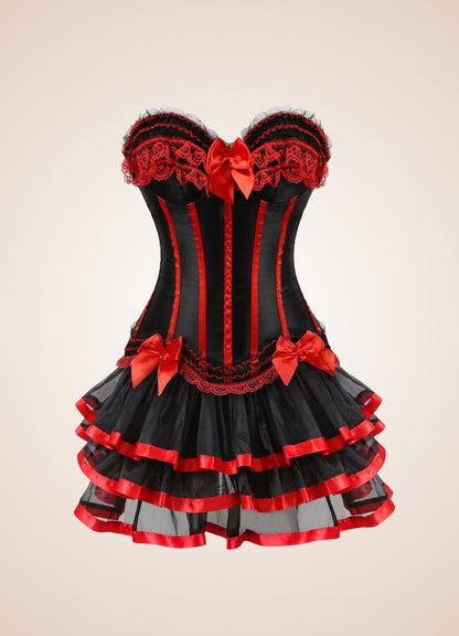 Steampunk Red Corset Mini Dress UK