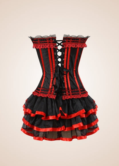 Steampunk Red Corset Mini Dress UK