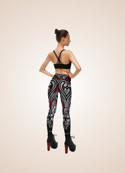 Steampunk Red Paisley Legging UK