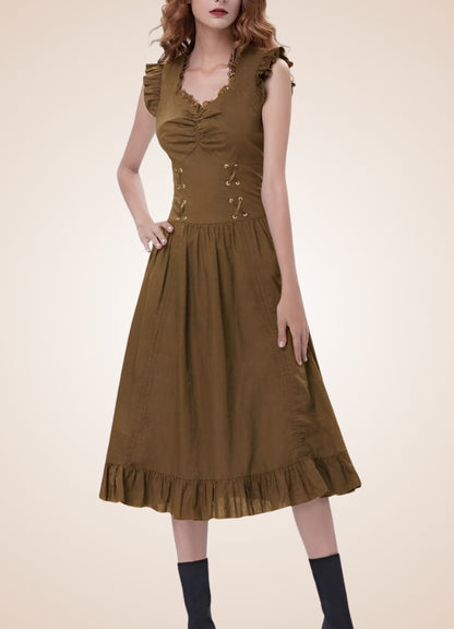 Steampunk Renaissance Sleeveless Dress UK