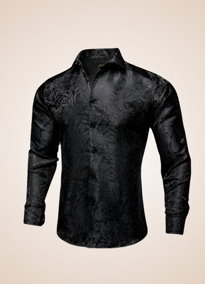 Steampunk Satin Black Shirt UK