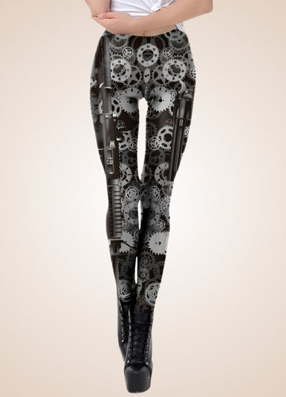 Steampunk Silver Gear Legging UK