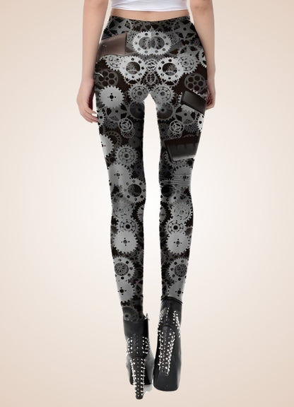 Steampunk Silver Gear Legging UK