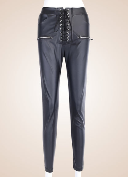 Steampunk Skinny Lace Up Pants UK