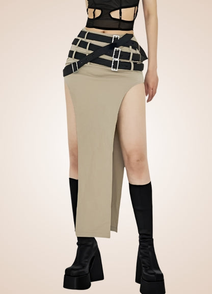 Steampunk Skirt With Belts UK