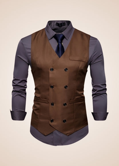 Steampunk Slim Fit Double Breasted Vest UK