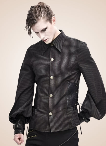 Steampunk Striped Buttom Up Shirt UK