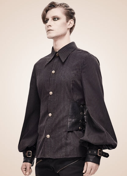 Steampunk Striped Buttom Up Shirt UK