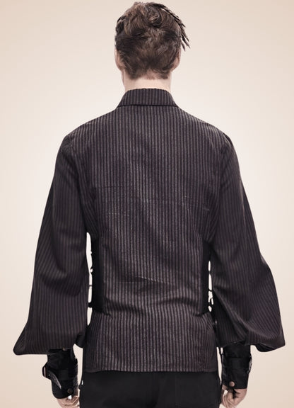 Steampunk Striped Buttom Up Shirt UK