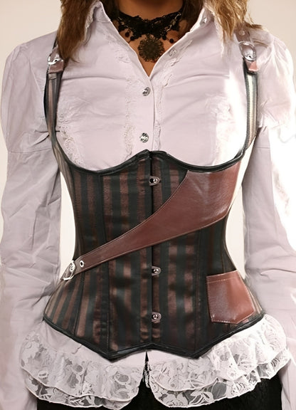 Steampunk Strips Pattern Corset UK