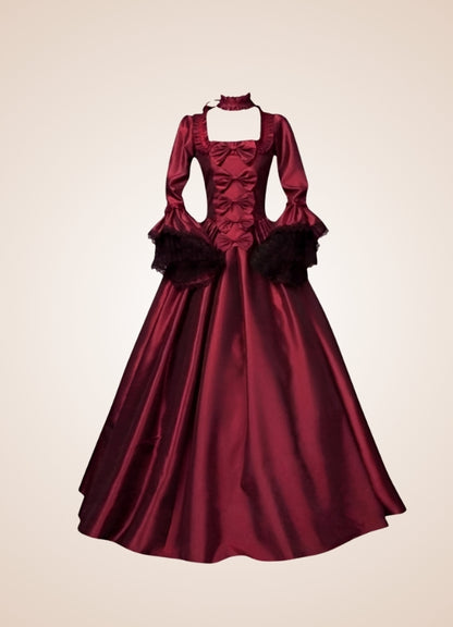 Steampunk Victoria Red Satin Dress UK