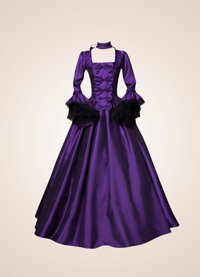 Steampunk Victoria Violet Satin Dress UK