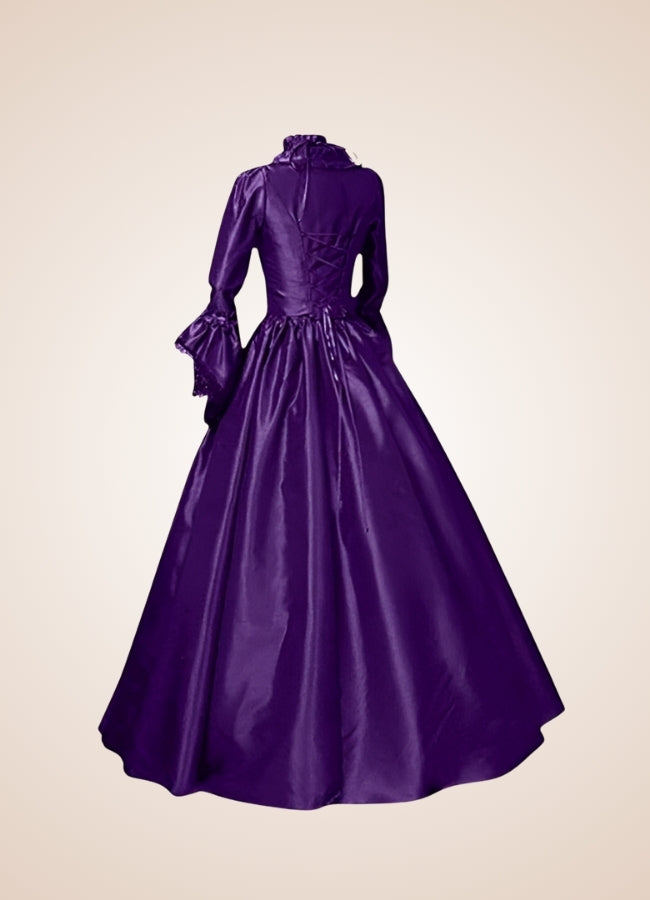 Steampunk Victoria Violet Satin Dress UK