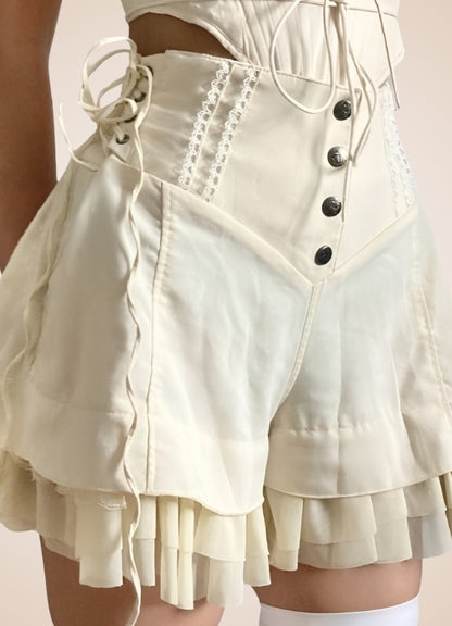 Steampunk Victorian Shorts White UK