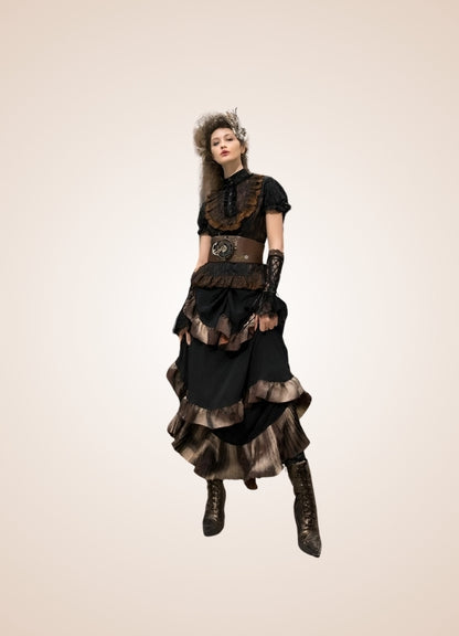 Steampunk Vintage Long Skirt UK