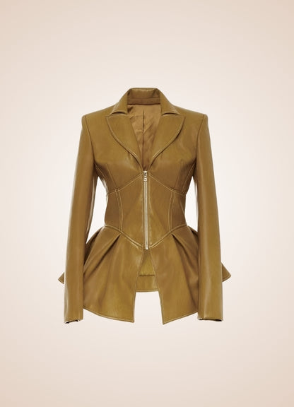 Steampunk Women's Leather Zipper Jacket UK