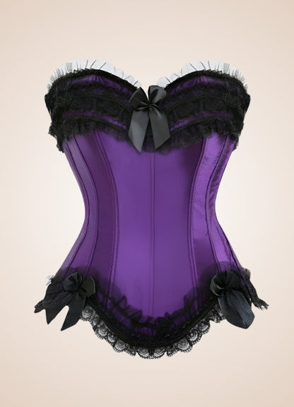 Victorian Black And Purple Corset UK