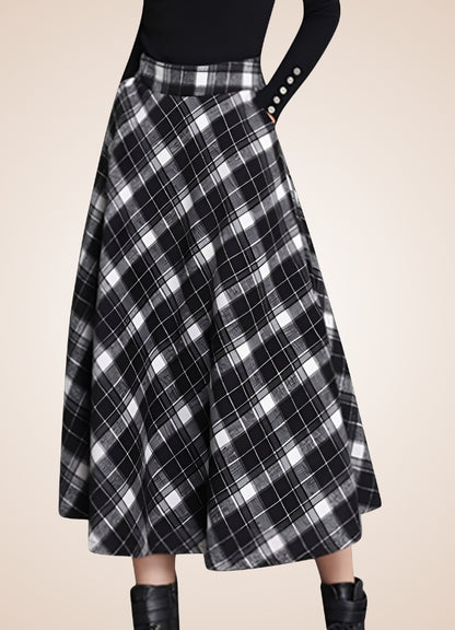 Victorian High Waist Plaid Skirt UK
