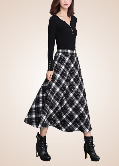 Victorian High Waist Plaid Skirt UK