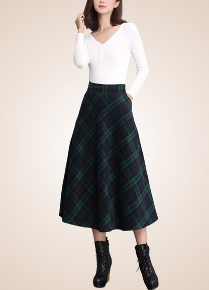 Victorian High Waist Plaid Skirt UK