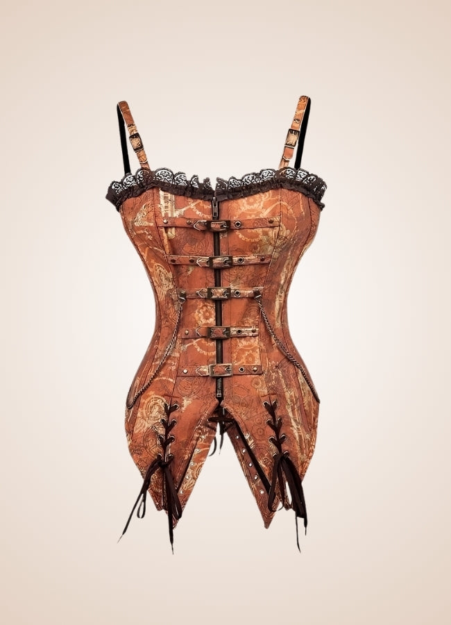 Vintage Brown Steampunk Bustier UK