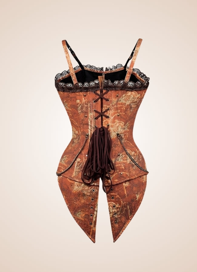 Vintage Brown Steampunk Bustier UK