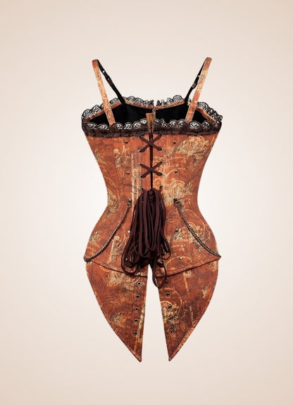 Vintage Brown Steampunk Bustier UK