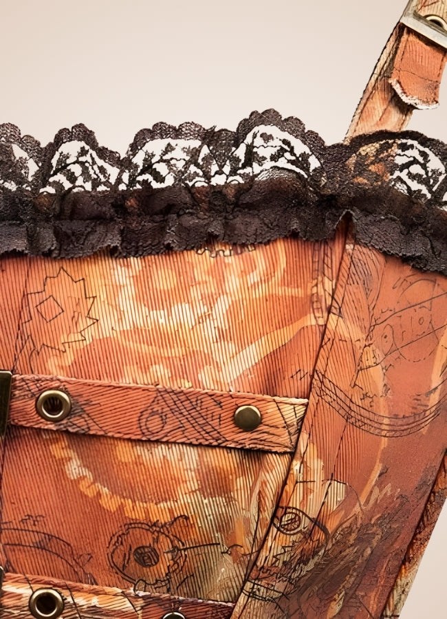 Vintage Brown Steampunk Bustier UK