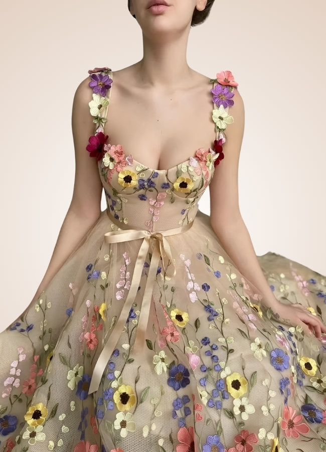 Vintage Floral Lace Steampunk Dress UK