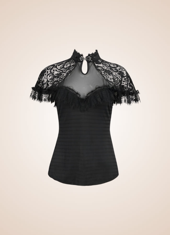 Vintage Gothic High Collar Shirt UK