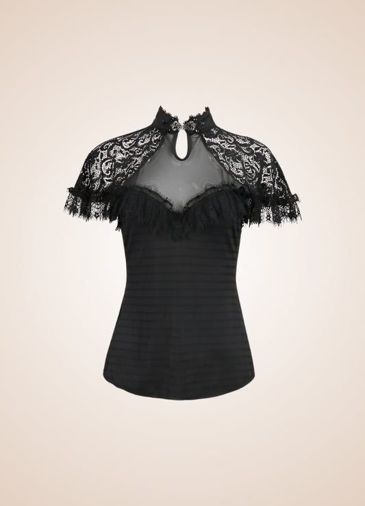 Vintage Gothic High Collar Shirt UK