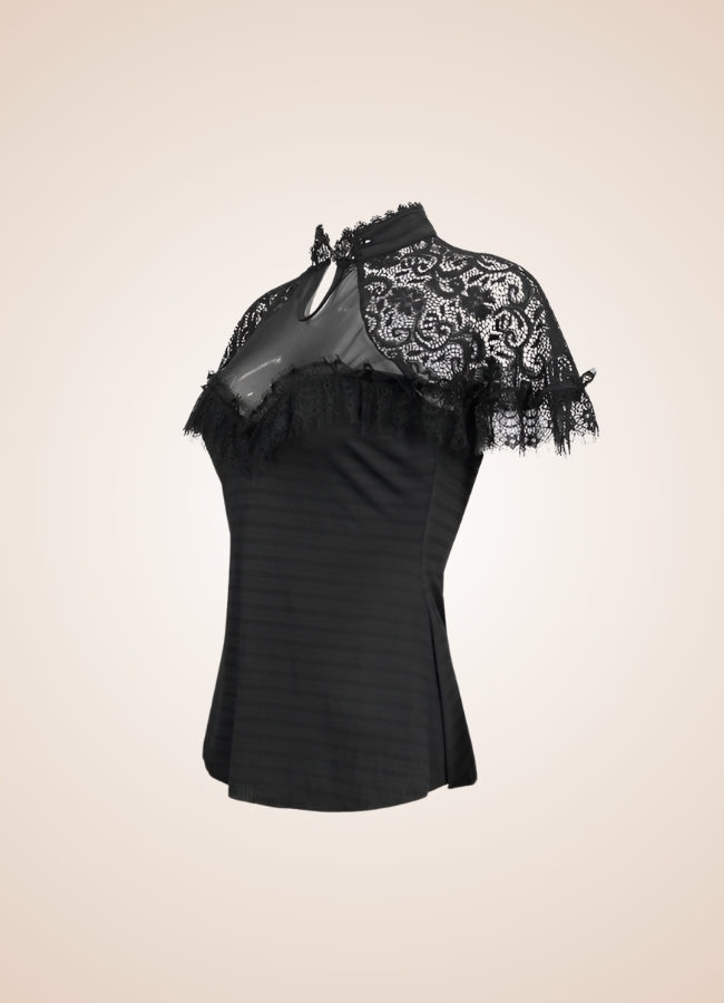 Vintage Gothic High Collar Shirt UK