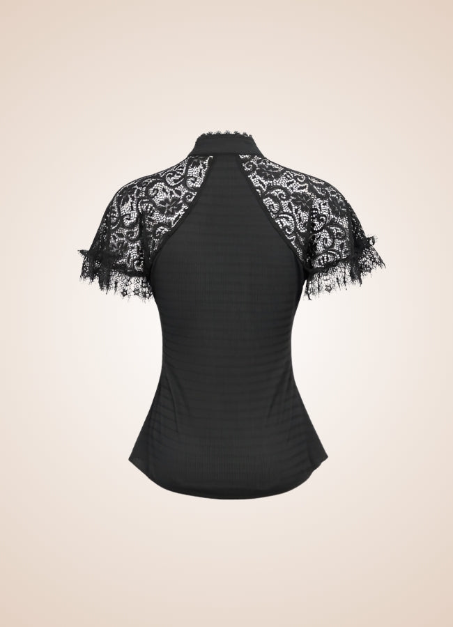 Vintage Gothic High Collar Shirt UK