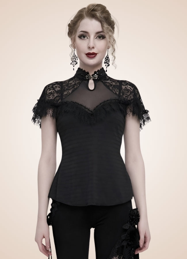 Vintage Gothic High Collar Shirt UK