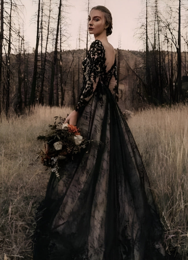 Vintage Gothic Wedding Dress UK