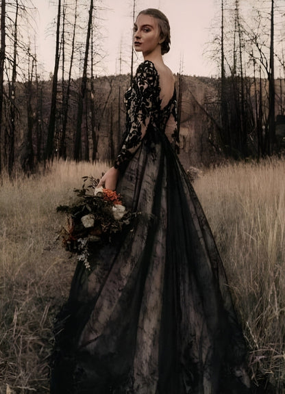 Vintage Gothic Wedding Dress UK