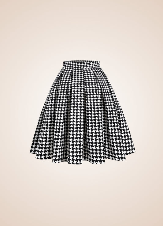 Vintage Houndstooth Steampunk Skirt UK