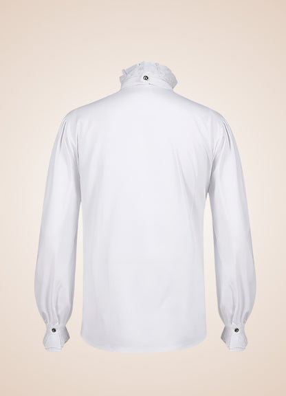 White Steampunk Flounce Tie Shirt UK
