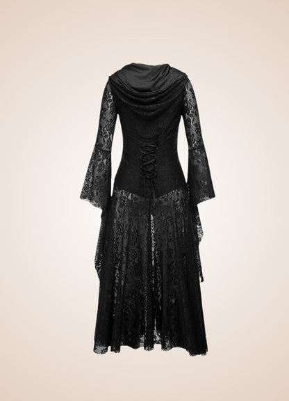 Women's Gothic Medieval Hooded Dress UK