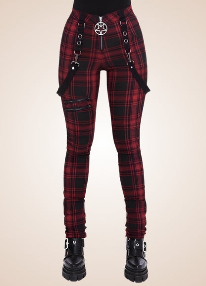 Women's Plaid Steampunk Trousers UK