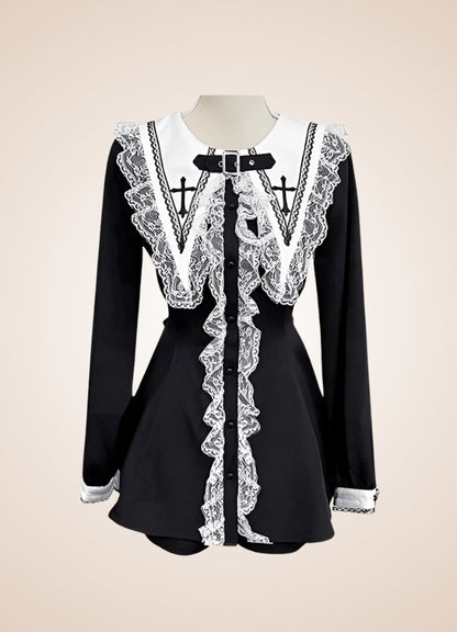 Women's Punk Striped Lolita Dress UK