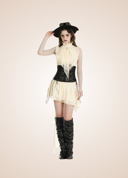 Women's Ruffle Steampunk Dress UK