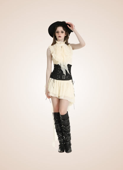 Women's Ruffle Steampunk Dress UK