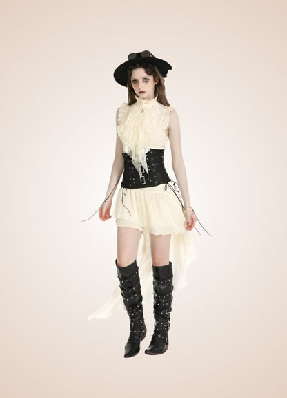 Women's Ruffle Steampunk Dress UK