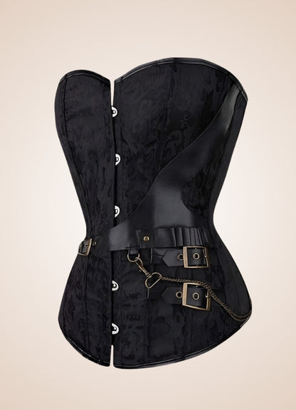 Women's Steampunk Black Overbust Corset UK