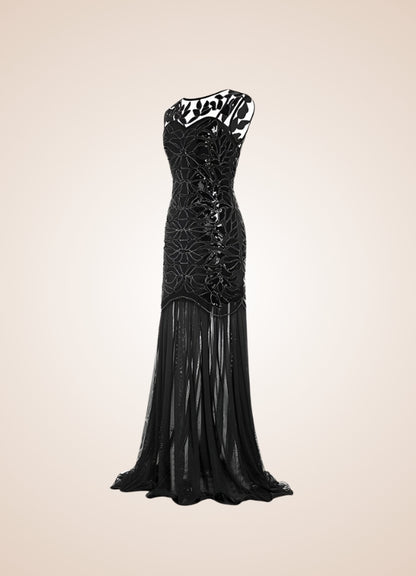 Women's Steampunk Black Sequins Dress UK