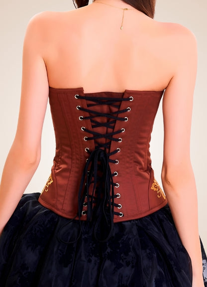 Women's Steampunk Brown Corset UK