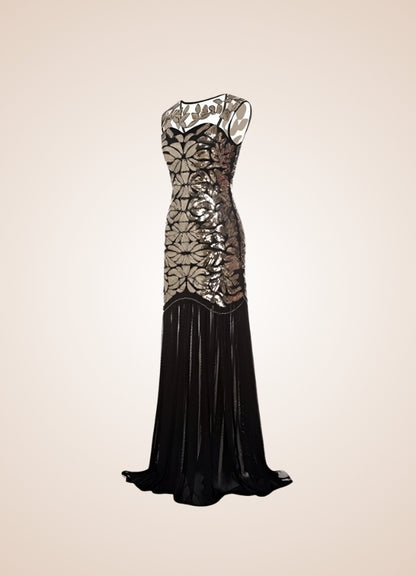Women's Steampunk Gold Sequins Dress UK