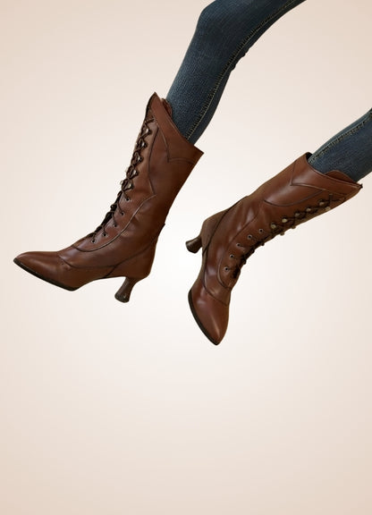 Women's Steampunk Mid Calf Boots UK