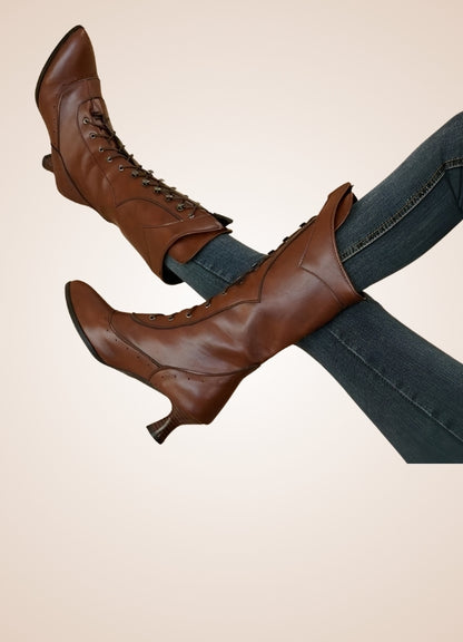 Women's Steampunk Mid Calf Boots UK